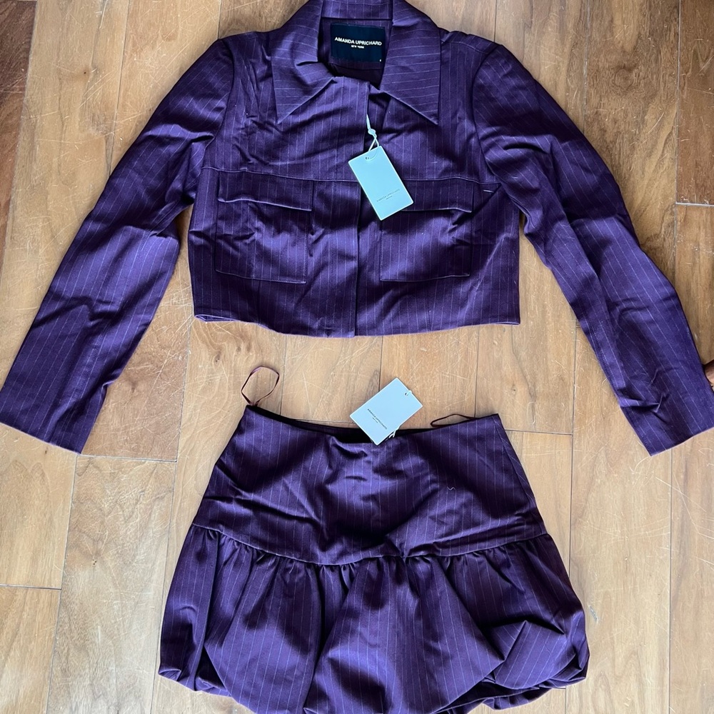 Brand new Amanda Uprichard Cropped Jacket and bubble Skort Set with tags
